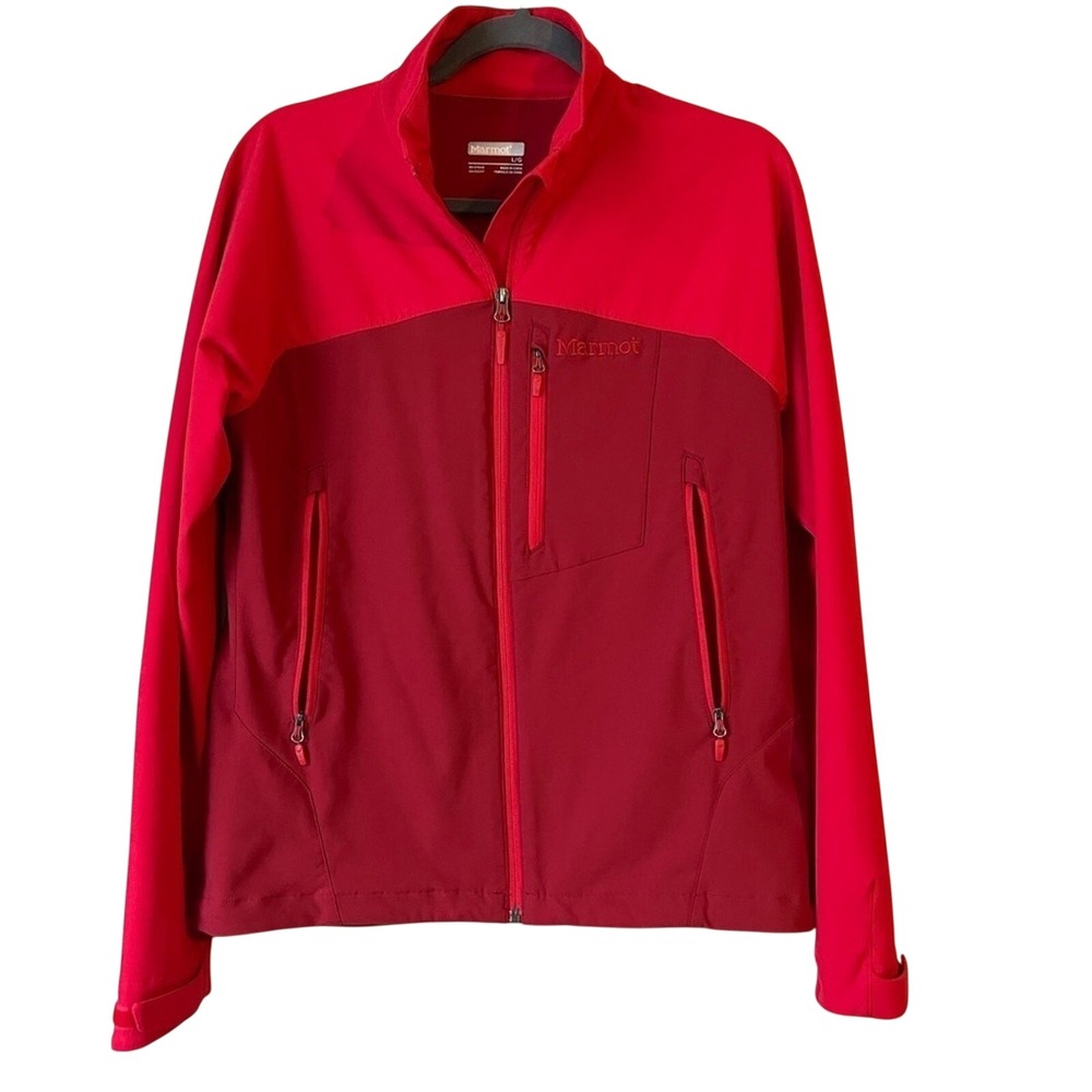 Marmot Estes Red Zip Up Softshell Jacket Outdoor Hiking Athleisure